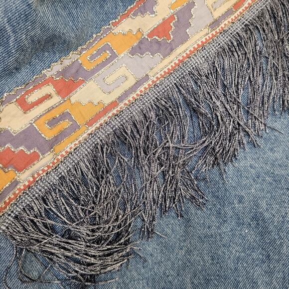 Vintage Native-American Denim Jacket Womens L/XL 23x29 Baggy - Picture 12 of 15